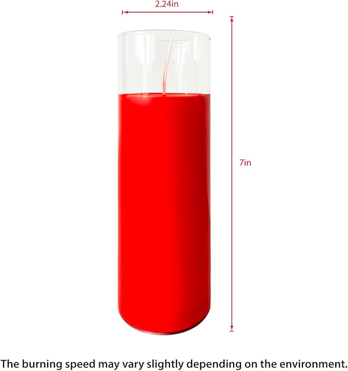 2.24x7 inch Red Devotional Candles in Glass Jar - 1 Piece - 120 Hours – Prayer Candle - Tall Pillar Candles for Religious, Memorials, Party Decor