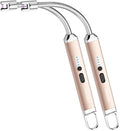 ARECTECH Electric Arc Candle Lighter Flameless Rechargeable USB Long Lighters for Candle Cooking BBQs Fireworks Gold 2 Pack