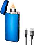 GADATOP Flame Arc Plasma Lighter,Electric Lighters, USB Rechargeable Electric Lighters Windproof Waterproof Lighter with LED Battery Indicator (Blue)