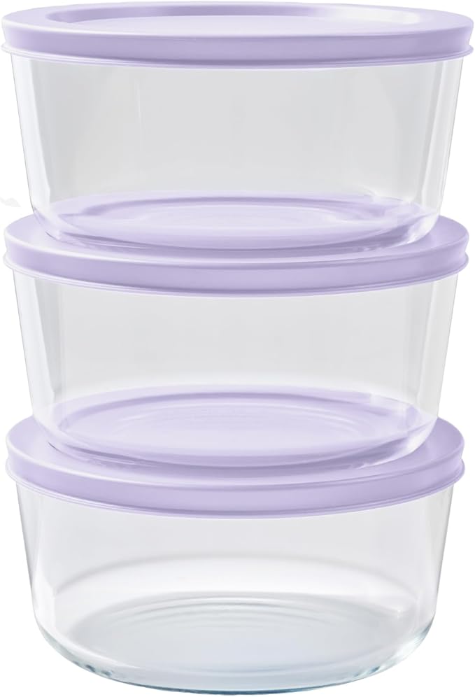 DURA LIVING 6-Piece Glass Food Storage Containers Set (3 Containers + 3 BPA-Free Lids) | 4-Cup, Leakproof | Microwave, Freezer, Oven & Dishwasher Safe | Ideal for Meal Prep & Pantry Organization