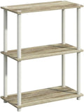 Furnifact Sonoma Oak White Bookcase with Sturdy Wood Construction and Elegant Finish for Home Office, Living Room, or Bedroom Storage