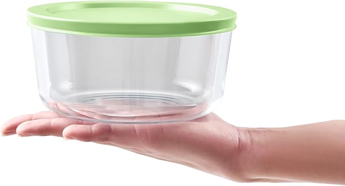 DURA LIVING 6-Piece Glass Food Storage Containers Set (3 Containers + 3 BPA-Free Lids) | 4-Cup, Leakproof | Microwave, Freezer, Oven & Dishwasher Safe | Ideal for Meal Prep & Pantry Organization