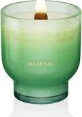 M&SENSE 9.88oz Natural Soy Wax Jar Candle with Wooden Wick | Blood Orange & Cedarwood Scent | 55-Hour Burn & Long-Lasting Burn | Housewarming Gift for Men and Women