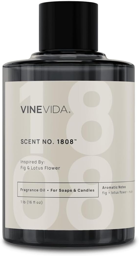 VINEVIDA [16oz] Fig & Lotus Flower Fragrance Oil for Candle Making - Natural Candle Oil Scents - Soap Making Essential Oil - Made in USA