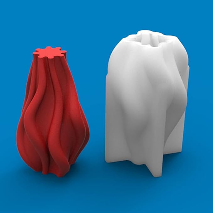 Irregular Cylinder Silicone Candle Mold, Geometric Pillar Candle Soap Mold Fondant Chocolate Cake Baking Mould Plaster Clay Resin Epoxy Mold
