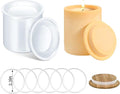 Candle Jar Mold with Lid for Candles Making, Silicone Concrete Molds Storage Container Moulds for Epoxy Resin, Unique Vessels Cement Mould for DIY Jewelry Holder Trinket Box Home Decor