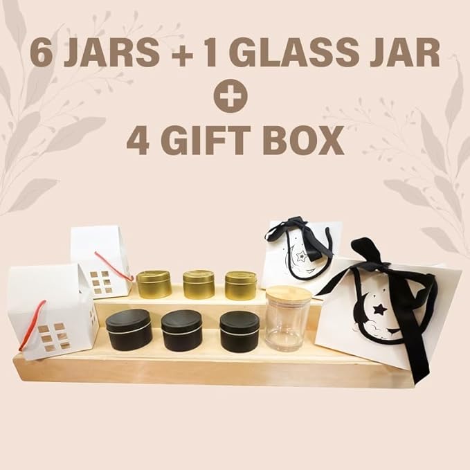 WAYONE LLC Candle Making Kit - DIY Starter Soy Candle Making Supplies Kit - Soy Wax, Full Set - 1 Jars & 6 Tins, 5 Pleasant Scents, Color Dyes & More, Perfect Candle Making Kit for Adults