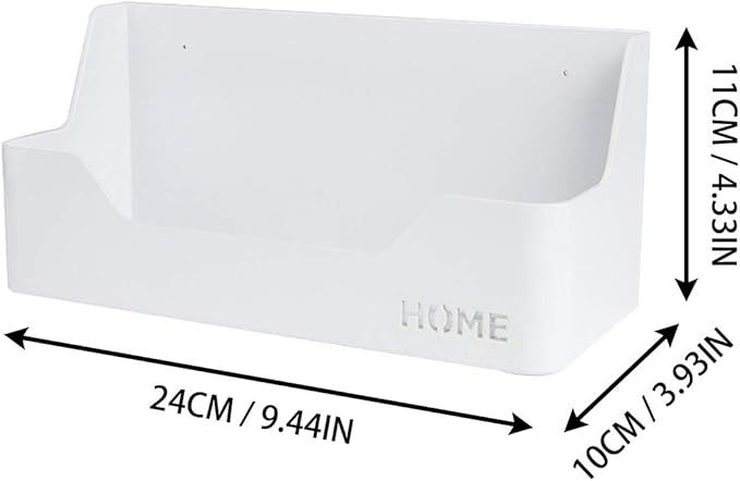 Wall Mounted Plastic Shelf, White, 1 Shelf, Ideal for Bedroom, Dorm, Office, RV - Easy to Install, Organizes Small Items
