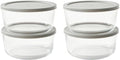 8-Piece Glass Food Storage Containers Set - 4 (6.55-Cup) Containers with Lids, BPA-Free, Microwave & Dishwasher Safe