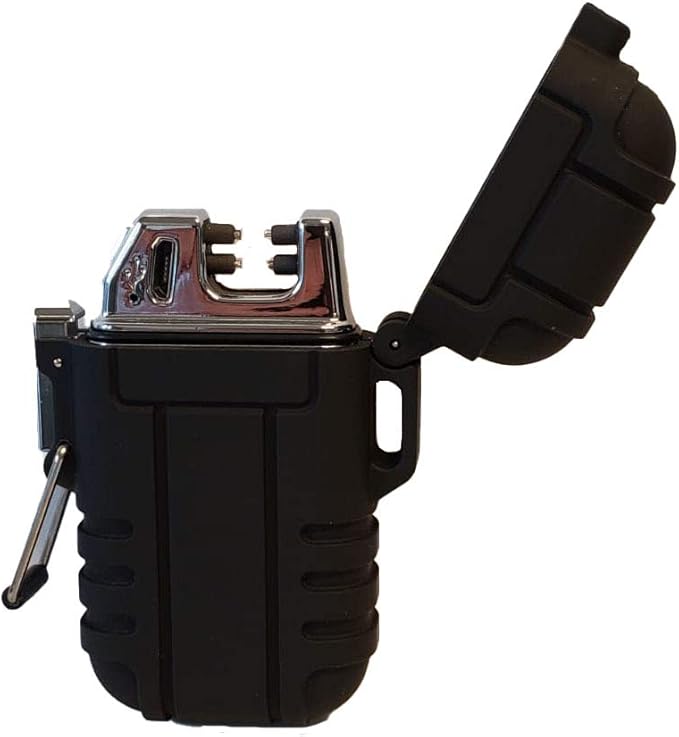M1 Direct Premium Rechargeable Dual-Arc Plasma Lighter Windproof Waterproof Camping Hiking Survival Cooking Grilling Fire Starting