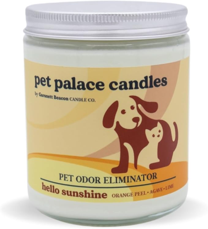 Pet Palace Candles - Odor Eliminator Candle, Incredible Scents - 100% Soy - Neutrolizer Eliminates Odors from Pets, Smoke, Urine, and More. Eco-Friendly and Non-Toxic (Hello Sunshine)