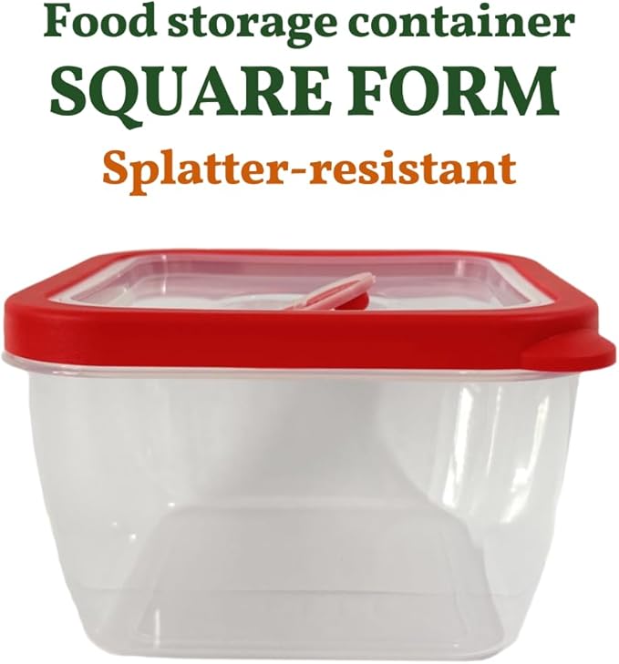 10-Piece Food Storage Containers with Vented Lids, Airtight and BPA Free, Stackable, Microwave, Freezer, and Dishwasher Safe (Red)