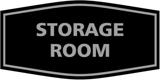 Signs ByLITA Fancy Storage Room Sign (Black/Silver) - Small 5 Pack