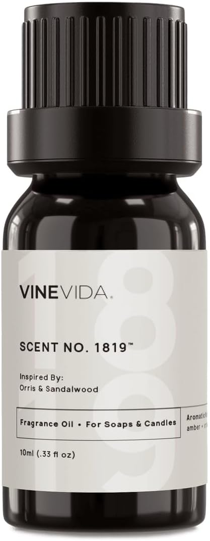 VINEVIDA [10mL] Orris & Sandalwood Fragrance Oil for Candle Making - Natural Candle Oil Scents - Soap Making Essential Oil - Made in USA