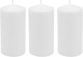 Stonebriar 3 Pack Tall 3 x 6 Inch 65 Hour Long Burning Unscented White Wax Pillar Candles