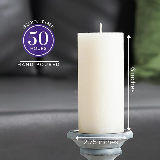 Simply Soson Lavender Scented Candle - 1 Piece 3x6 Ivory Pillar - Aromatherapy Gift for Home and Women