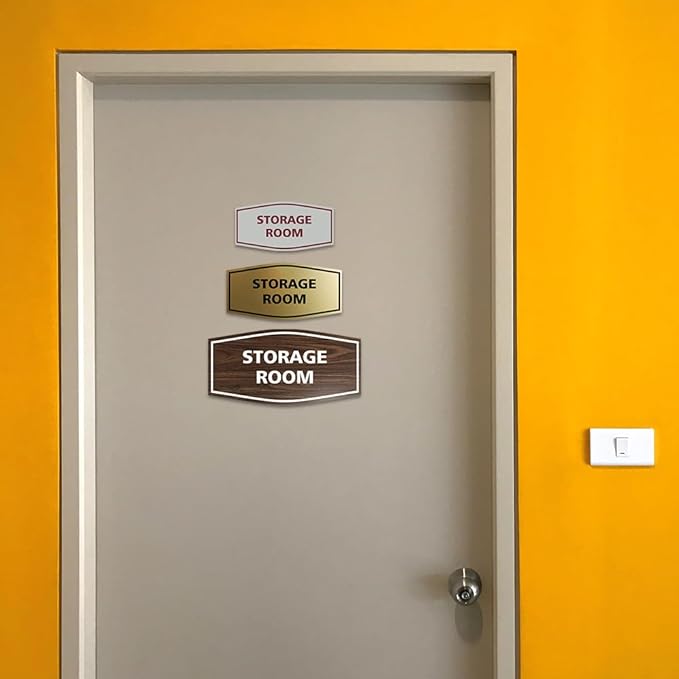 Signs ByLITA Fancy Storage Room Sign (Ivory/Dark Brown) - Large 1 Pack