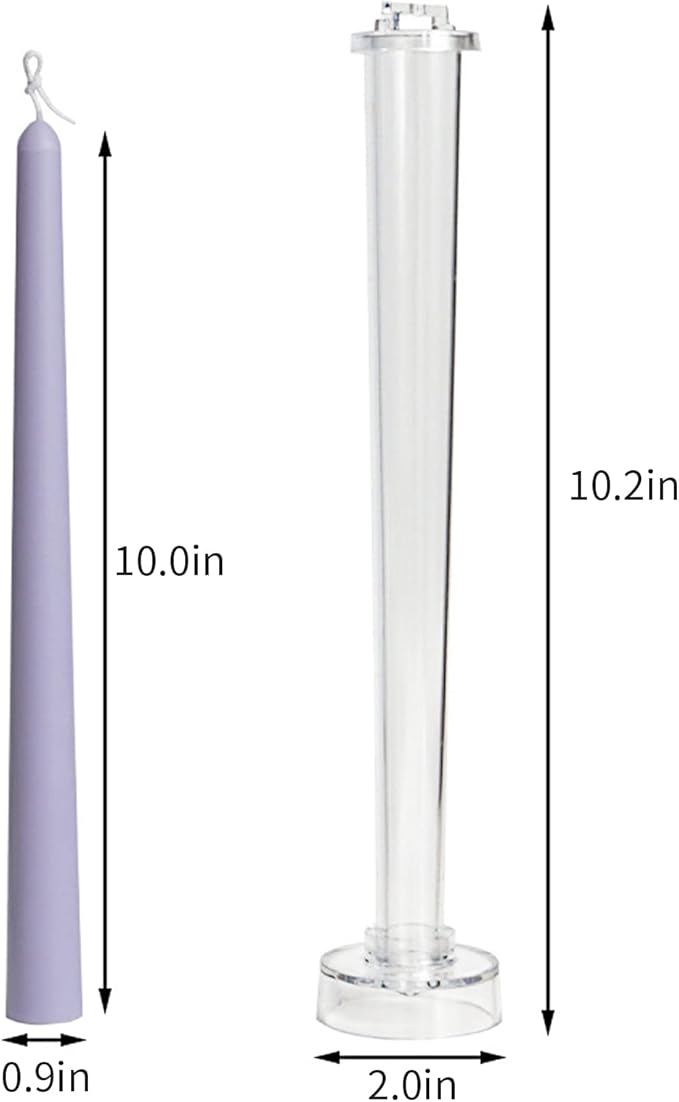 2Pack Candle Taper Mold 10.2 Inch Large Tapered Molds Candle Making Supplies Wedding Classic Dinner Candle Mold