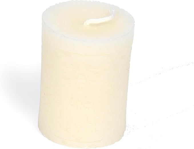 BeeTheLight Beeswax Pillar Candle - 100% Pure Bees Wax - Choose Your Size and Color - 54 Hour Burn Time - Fits 3x4 Holders - Unscented - Natural Light Honey Scent (Cloud White, Medium)