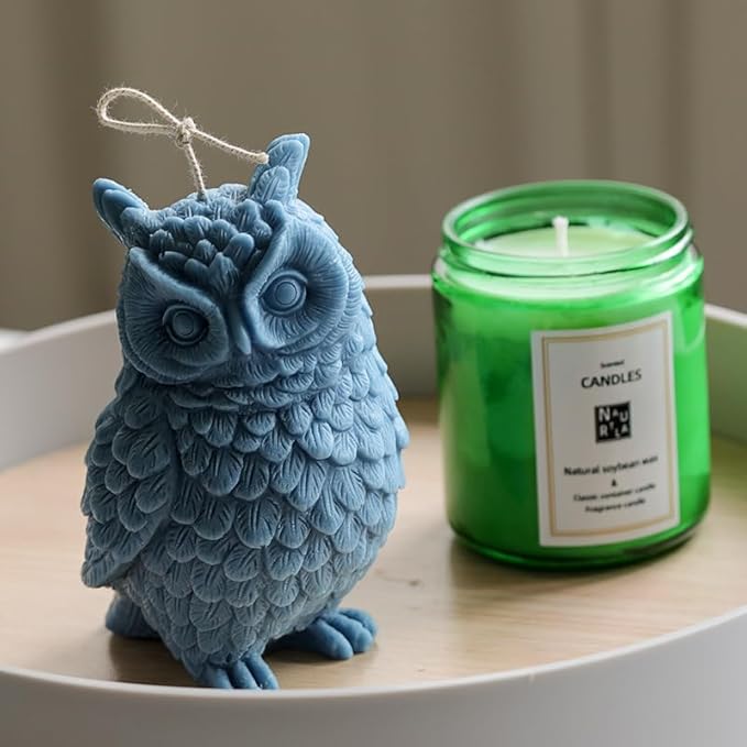 Large Owl Silicone Candle Mold, DIY 3D Animal Resin Casting Chocolate Mold Clay Soap Mould for Plaster Candle Making Home Decoration