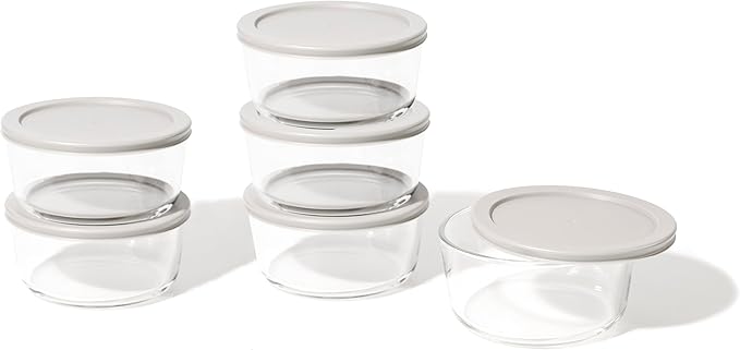 DURA LIVING 12-Piece Glass Food Storage Containers Set (6 Containers + 6 BPA-Free Lids) | 4-Cup, Leakproof | Microwave, Freezer, Oven & Dishwasher Safe | Ideal for Meal Prep & Pantry Organization