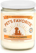 Pet's Favorite Pet Odor Candle, Clean Burning, Long Lasting Floral Scented Candle with a Natural Fiber Wick and 70 Hour Burn Time, Fresh Flowers - Pack of 1