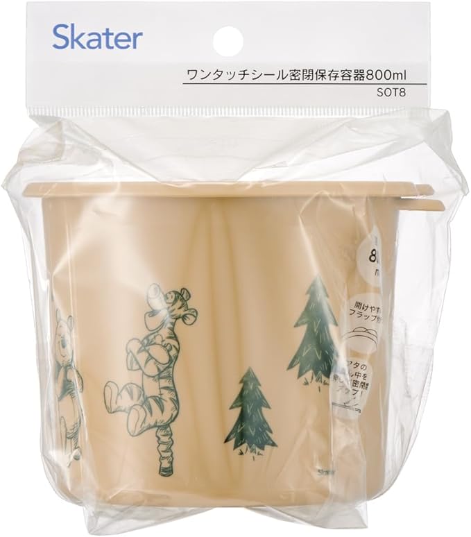 Skater SOT8-A One-Touch Seal Container, M, 28.5 fl oz (800 ml), Airtight Container, Storage Container, Disney Winnie the Pooh
