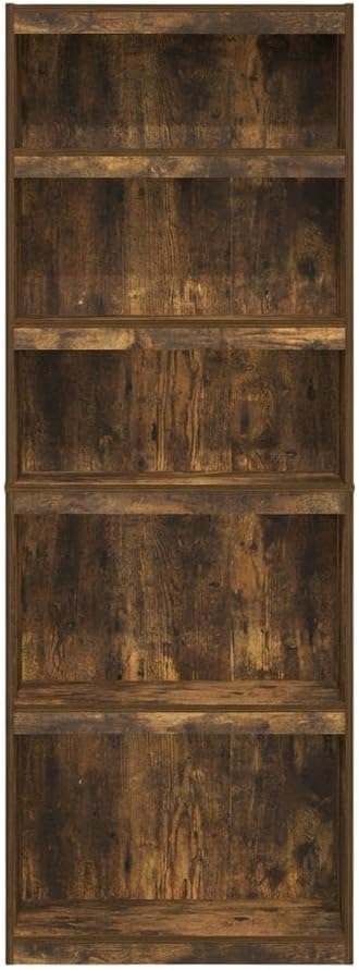 Furnifact Amber Pine 5-Tier Shelf Bookcase, Durable Wood Construction, Multi-Functional Storage, Stylish Rustic Finish, Suitable for Living Room or Office