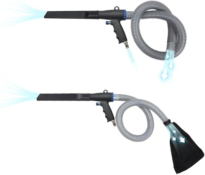 2 in 1 vacuum blow pneumatic cleaner kit, 6kpa suction power tool for industrial cleaning with quick connect fitting