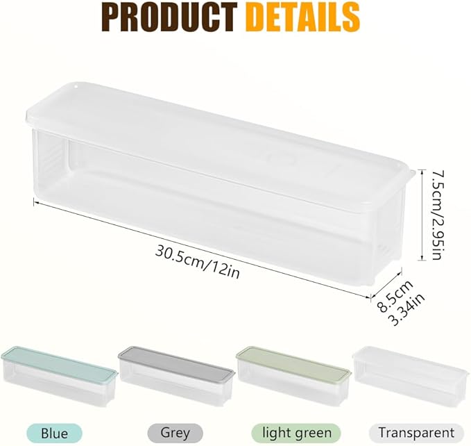 Storage & Crisper Boxes, 2025 New Durable Food Storage Containers, Stackable Refrigerator Organizer for Kitchen, Airtight Food Box with Lids, Fresh-Keeping Container Suitable (White, 2pcs)