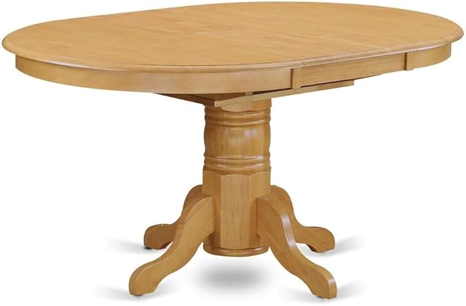 Furnifact Oval Dining Table – Extendable Round Pedestal Kitchen Table with Solid Wood Construction, Perfect for Dining Room, Classic Oak Finish