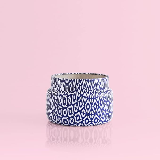 Capri Blue Printed Travel Tin Jar Candle - Luxury Tropical Scented Candles for Home - Long Lasting Soy Wax Blend - Decorative Jar for Home Decor Gift (Aloha Orchid, 8.5 oz) (Pack of 2)