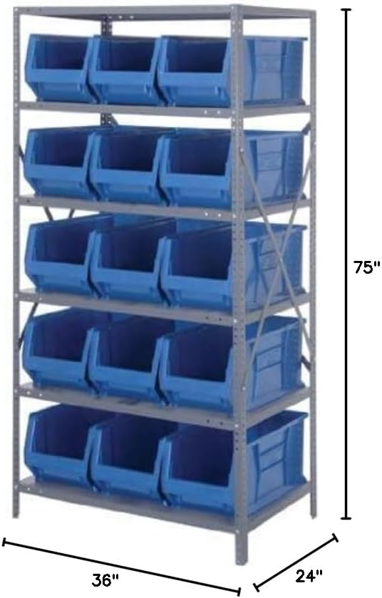Quantum 2475-953BL HULK Shelving Systems - (24' x 36' x 75') - Complete Package - Includes - 15 QUS953 Bins