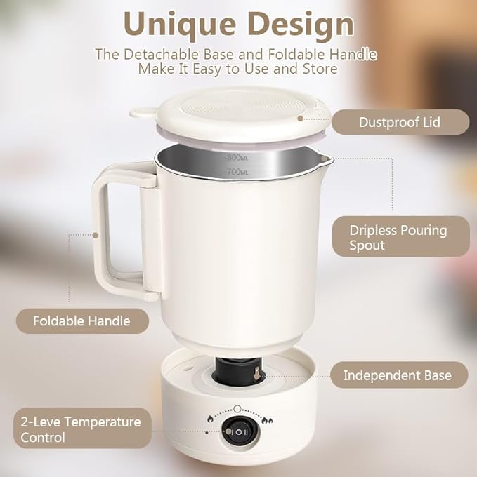 didforu Electric Wax Melting Pot Kit with Thermometer, 800ML Wax Melter for Candle Making, Adjustable Temperature Wax Warmer with Spout, DIY Candle Making Supplies for Beginners & Professionals