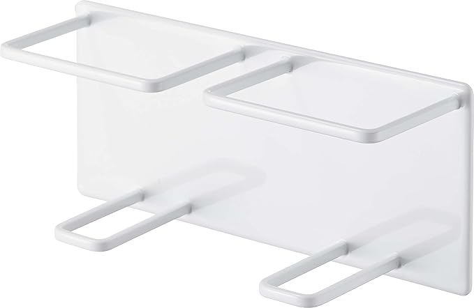 Yamazaki 5506 Magnetic Bathroom Tube & Bottle Holder, M, Double, White, Approx. W 7.1 x D 2.4 x H 3.1 inches (18 x 6.1 x 8 cm), Tower, Floating Storage, Cleansing Bottle, Face Wash, Bathroom Storage