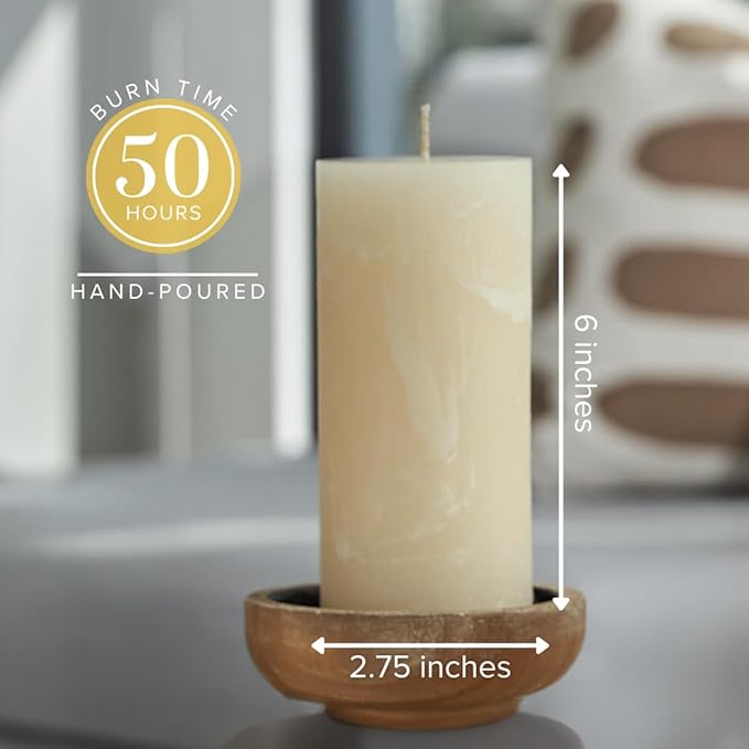 Simply Soson Citrus Scented Candle - 1 Piece 3x6 Ivory Pillar - Aromatherapy Gift for Home and Women