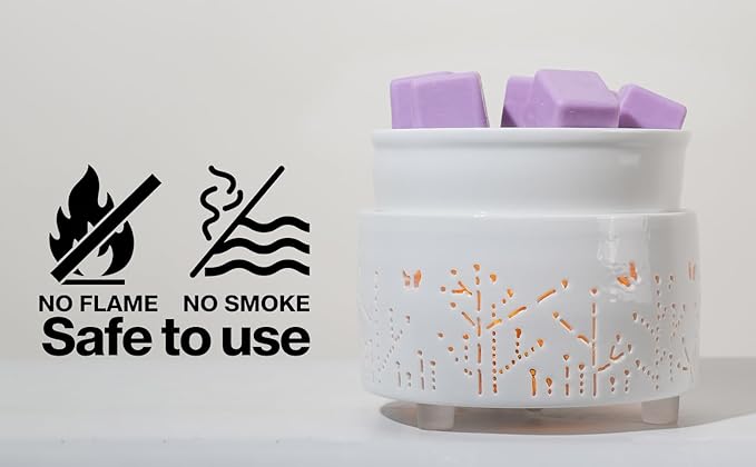 Ceramic Electric Wax Melt Warmer & Cube Oil Melter Cute Small Warmers Aromatherapy for Home Decorative Burner Melts Scented Candle Tart Scent Warm Fragrance