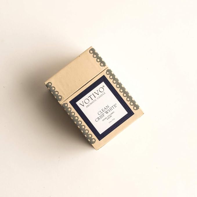 VOTIVO 6.8oz Aromatic Candle-Clean Crisp White