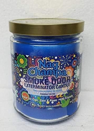 Smoke Odor Exterminator 13 oz Jar Candles Blue Serenity, Assortment (8) Includes Blue Serenity, Winter Wind, Ocean Breeze, Nag Champa, Bamboo Breeze, Island Rain, Sea Glass & Sandalwood.