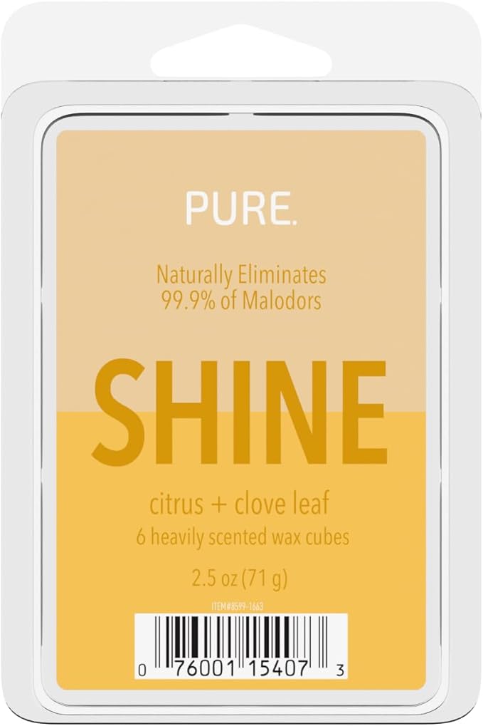 Candle-Lite Pure Wax Melts Citrus & Clove Leaf Scent, Odor Eliminating, 3 Pack, Eliminates 99.9% of Odors, 6-Cube 2.5 oz Scented Wax Cubes, Proudly Poured in The USA, Ideal Gift for Home Fragrance