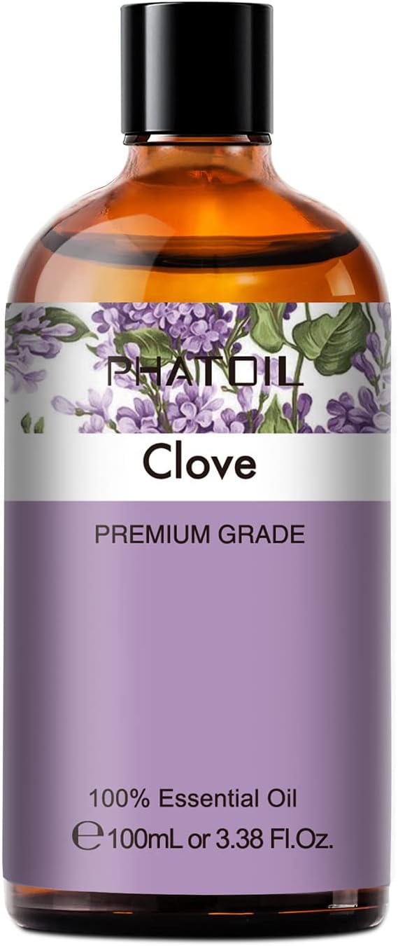 PHATOIL 3.38Fl.Oz Clove Essential Oil, for Aromatherapy Diffusers with Glass Dropper, Humidifiers, Great for DIY Candle and Soap Making, Gift for Friend