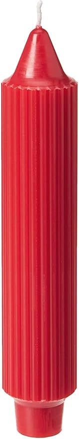 Root Candles Unscented Dinner Candles Premium Beeswax Blend Boxed Candle Set, 7-Inch Tall, Red, 4-Count
