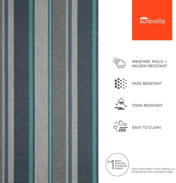 Sunbrella Outdoor Fabric by The Yard | Trusted Coast (Striped) | Official Sunbrella Seller | Indoor or Outdoor Upholstery Fabric for Chairs, Cushions, Drapery, Pillows, Furniture