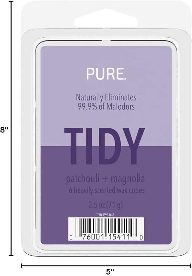 Candle-Lite Pure Wax Melts Patchouli & Magnolia Scent, Odor Eliminating, 3 Pack, Eliminates 99.9% of Odors, 6-Cube 2.5 oz Scented Wax Cubes, Proudly Poured in The USA, Ideal Gift for Home Fragrance