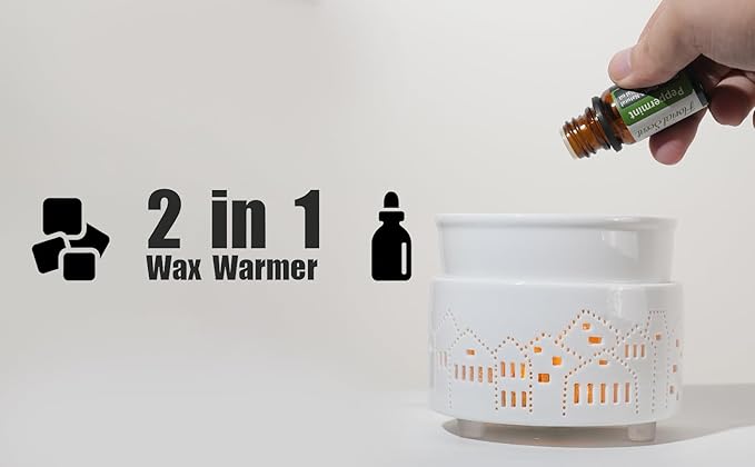 Ceramic Electric Wax Melt Warmer & Cube Oil Melter Cute Small Warmers Aromatherapy for Home Decorative Burner Melts Scented Candle Tart Scent Warm Fragrance