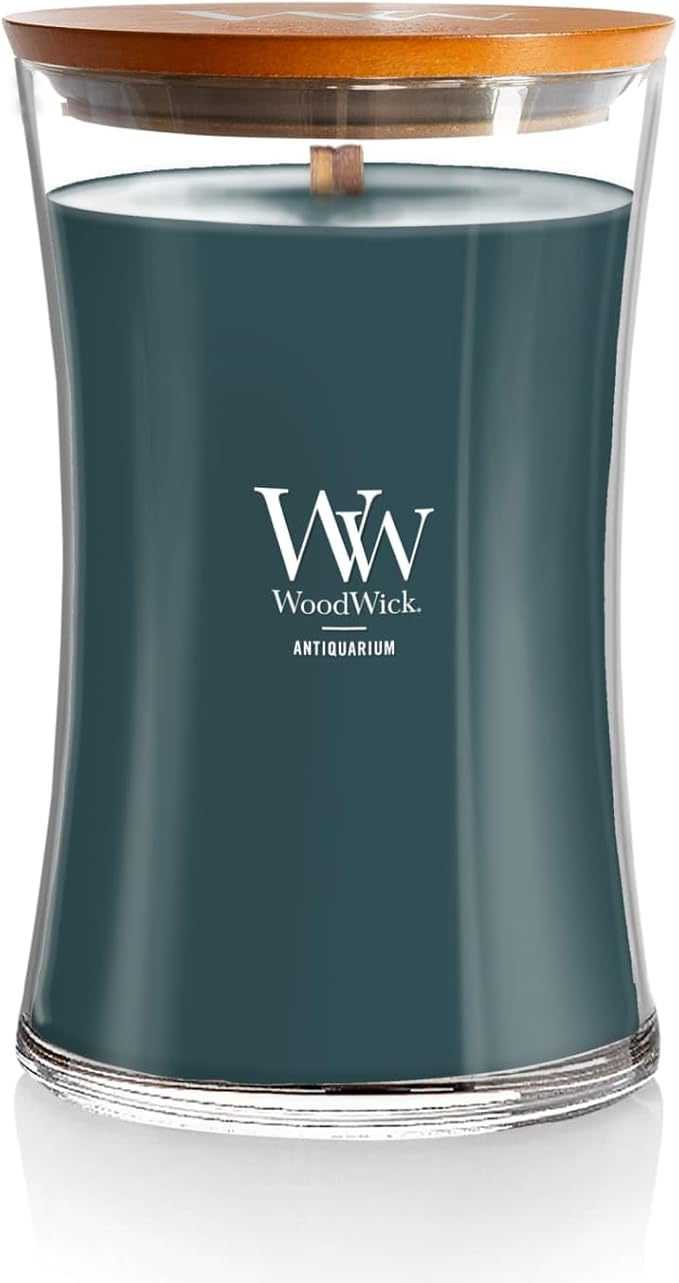 WoodWick Antiquarium Scented Large Hourglass Candle, Crackles as it Burns, Great for Gifting, 21oz