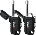 SUPRUS Waterproof Lighter Windproof Lighter Arc Plasma Lighters USB-C Rechargeable with Expandable and Flexible Neck for Outdoor, Camping & Kitchen (Black, 2Packs)