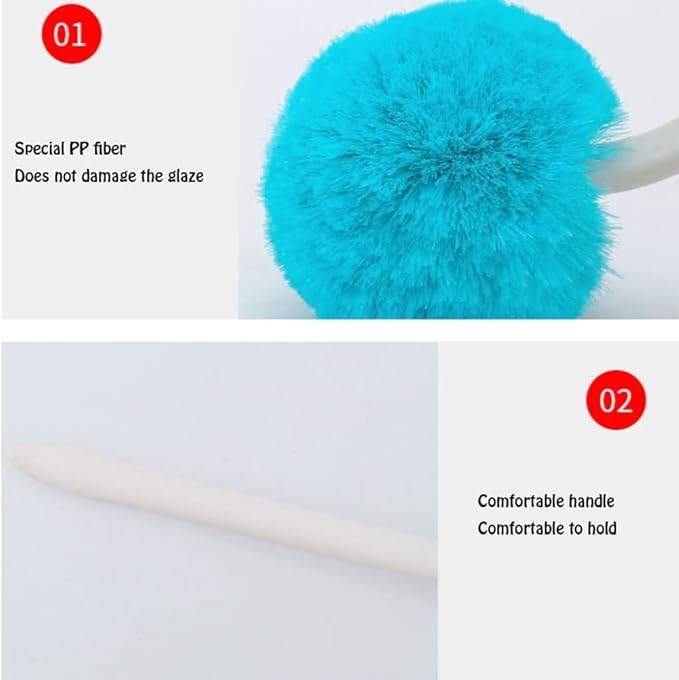 Toilet Brush Toilet Brushes for Bathroom with Holder Long Handle Toilet Brush Microfiber Brush Head for Bathroom Toilet Cleaning Toilet Tools (Blue 36 * 9.5cm)