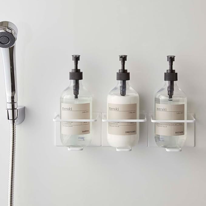 Yamazaki 5508 Magnetic Bathroom Tube & Bottle Holder, Large, White, Approx. 4.3 x 3.2 x 4.3 inches (11 x 8.2 x 11 cm), Tower Floating Storage, Shampoo, Body Soap Holder, Bathroom Storage