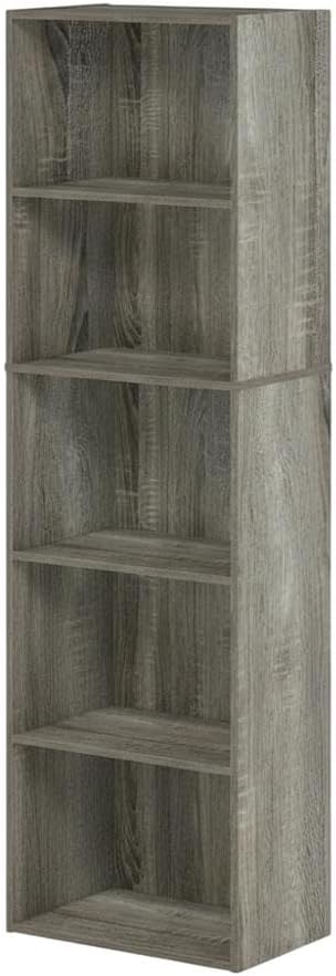 Furnifact French Oak Bookcase with Elegant Design, Durable Wood Construction, Modern Storage Solution, Stylish Home Office and Living Room Accent